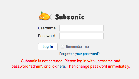 Subsonic first login